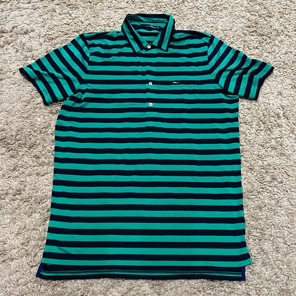 RLX Ralph Lauren Striped Polo Men's Golf Sport Shirt Large